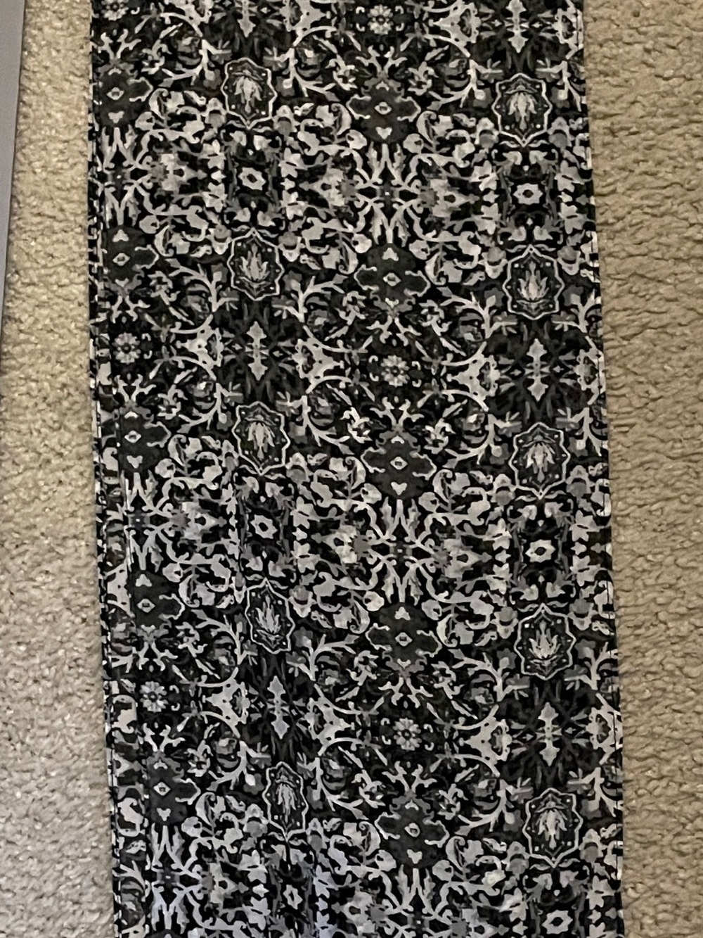 Patterned Black and White infinity Scarf 100% Polyester and Washable